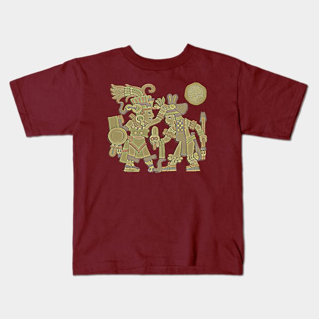 Aztec Carved Kids T-Shirt by Izmet